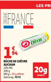 Bûche de chèvre Auchan