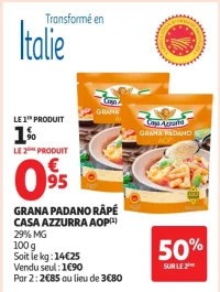 Grana Padano râpé Casa Azzurra AOP