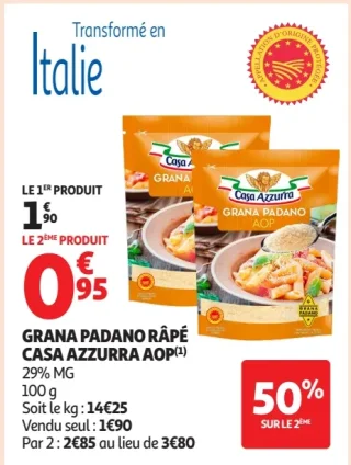 Grana Padano râpé Casa Azzurra AOP