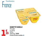 Dessert lacté Danette Vanille