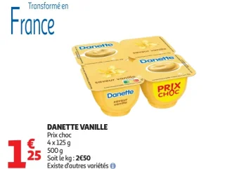 Dessert lacté Danette Vanille