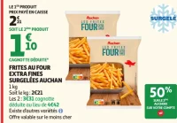 Frites au four extra fines surgelées Auchan