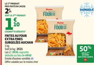 Frites au four extra fines surgelées Auchan