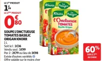 Soupe L'Onctueuse Tomates Basilic Origan Knorr