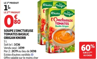 Soupe L'Onctueuse Tomates Basilic Origan Knorr