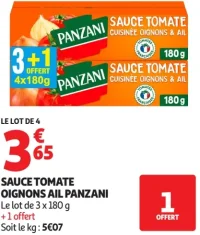 Sauce tomate cuisinée oignons ail Panzani