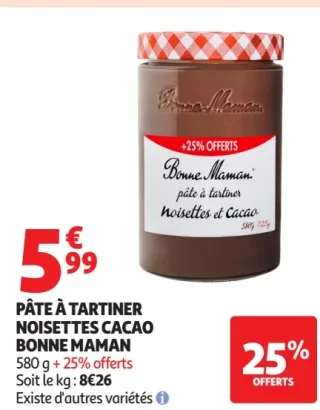 Pâte à tartiner noisettes cacao Bonne Maman