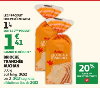 Brioche tranchée Auchan