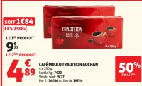 Café moulu Tradition Auchan