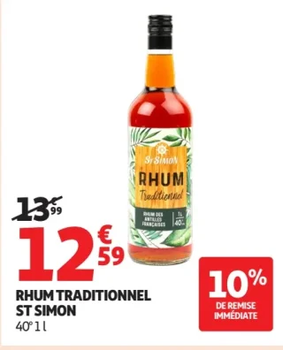 Rhum Traditionnel St Simon 40° 1 l