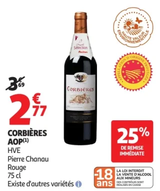 Corbières AOP HVE Pierre Chanau Rouge 75 cl