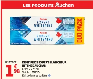Dentifrice Expert Blancheur Intense Auchan