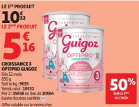 Lait croissance 3 Optipro Guigoz dès 12 mois 830 g