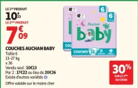 Couches Taille 6 13-27 kg Auchan baby x36