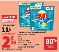 Capsules lave vaisselle Sun Parfum citron & thé vert