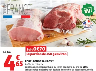 Porc : Longe sans os