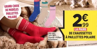Chaussettes à paillettes polaire