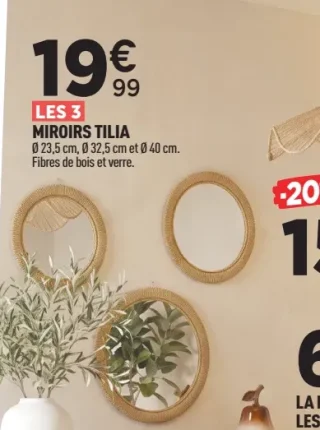 3 miroirs Tilia Atmosphera