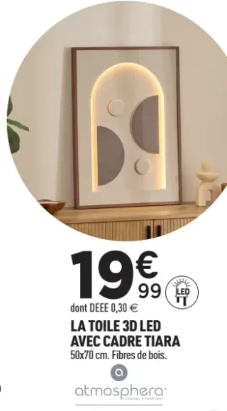 La toile 3D LED avec cadre Tiara Atmosphera