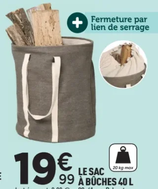 Le sac à bûches 40 L