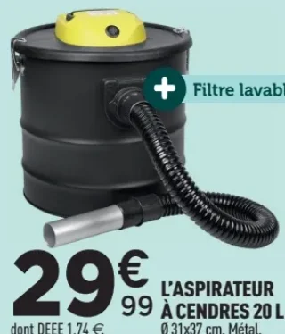 L'aspirateur à cendres 20 L