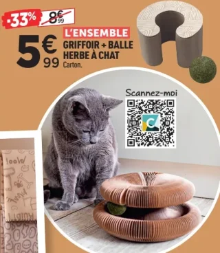 L'ensemble griffoir + balle herbe à chat