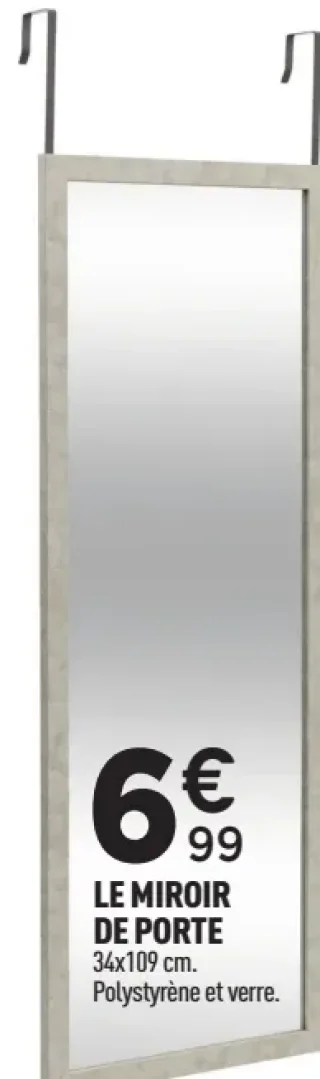 Le miroir de porte 34x109 cm