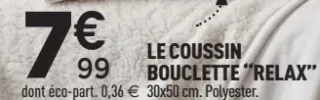 Coussin bouclette Relax Atmosphera 30x50 cm
