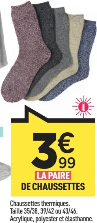 Paire de chaussettes thermiques