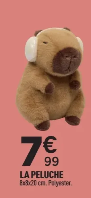 Peluche Capybara 8x8x20 cm
