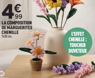 La composition de marguerites chenille