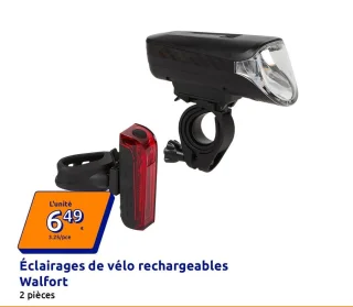 Éclairages de vélo rechargeables Walfort