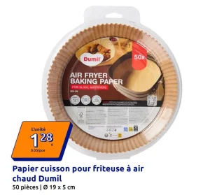 Papier cuisson pour friteuse à air chaud Dumil