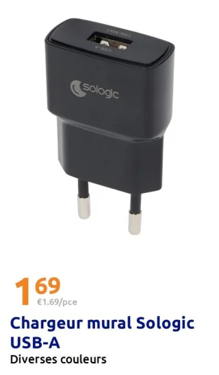 Chargeur mural Sologic USB-A