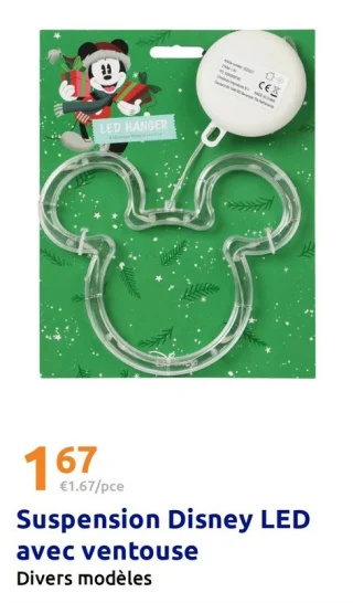 Suspension Disney LED avec ventouse