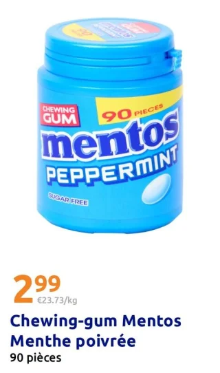 Chewing-gum Mentos Menthe poivrée