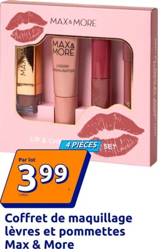 Coffret de maquillage lèvres et pommettes Max & More