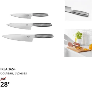IKEA 365+ Couteau, 3 pièces