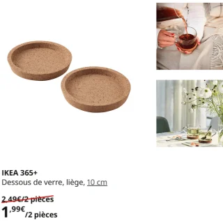 Dessous de verre, liège, 10 cm IKEA 365+