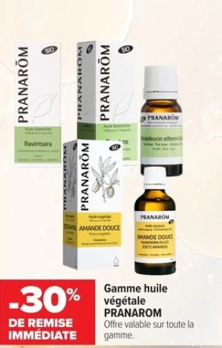 Gamme huile végétale PRANARÔM