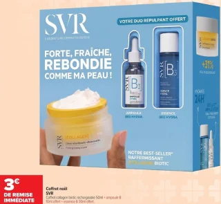 Coffret noël SVR Coffret collagen biotic rechargeable 50ml + ampoule B 10ml offert + essence B 30ml offert.