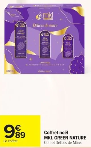 Coffret noël MKL GREEN NATURE Coffret Délices de Mûre.
