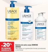 Gamme de soins corps Xémose Uriage