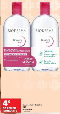 Eau micellaire Créaline H2O Bioderma