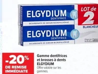 Gamme dentifrices et brosses à dents ELGYDIUM