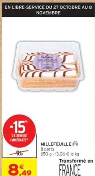 Millefeuille 8 parts