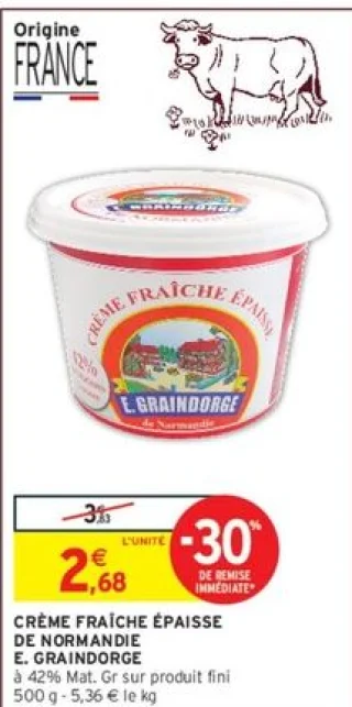 Crème fraîche épaisse de Normandie E. Graindorge