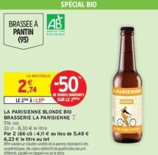 LA PARISIENNE BLONDE BIO BRASSERIE LA PARISIENNE