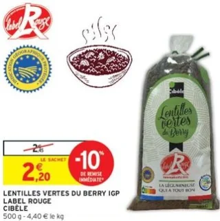 LENTILLES VERTES DU BERRY IGP LABEL ROUGE CIBÈLE