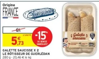 Galette saucisse x 2 Le Rôtisseur de Guerlédan